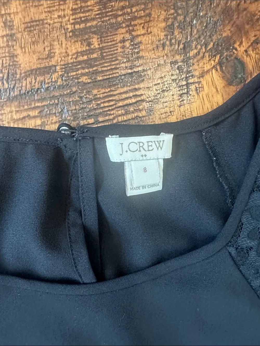 J. Crew Black Mini Skirt w/ Silver Zebra Print and Black Blouse w/ Lace Detail